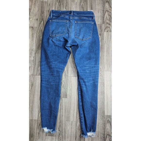 (3/$35) Loft Size 26 / 2 Curvy Skinny Cropped Slim Pockets Distressed Blue Jeans - Picture 2 of 14